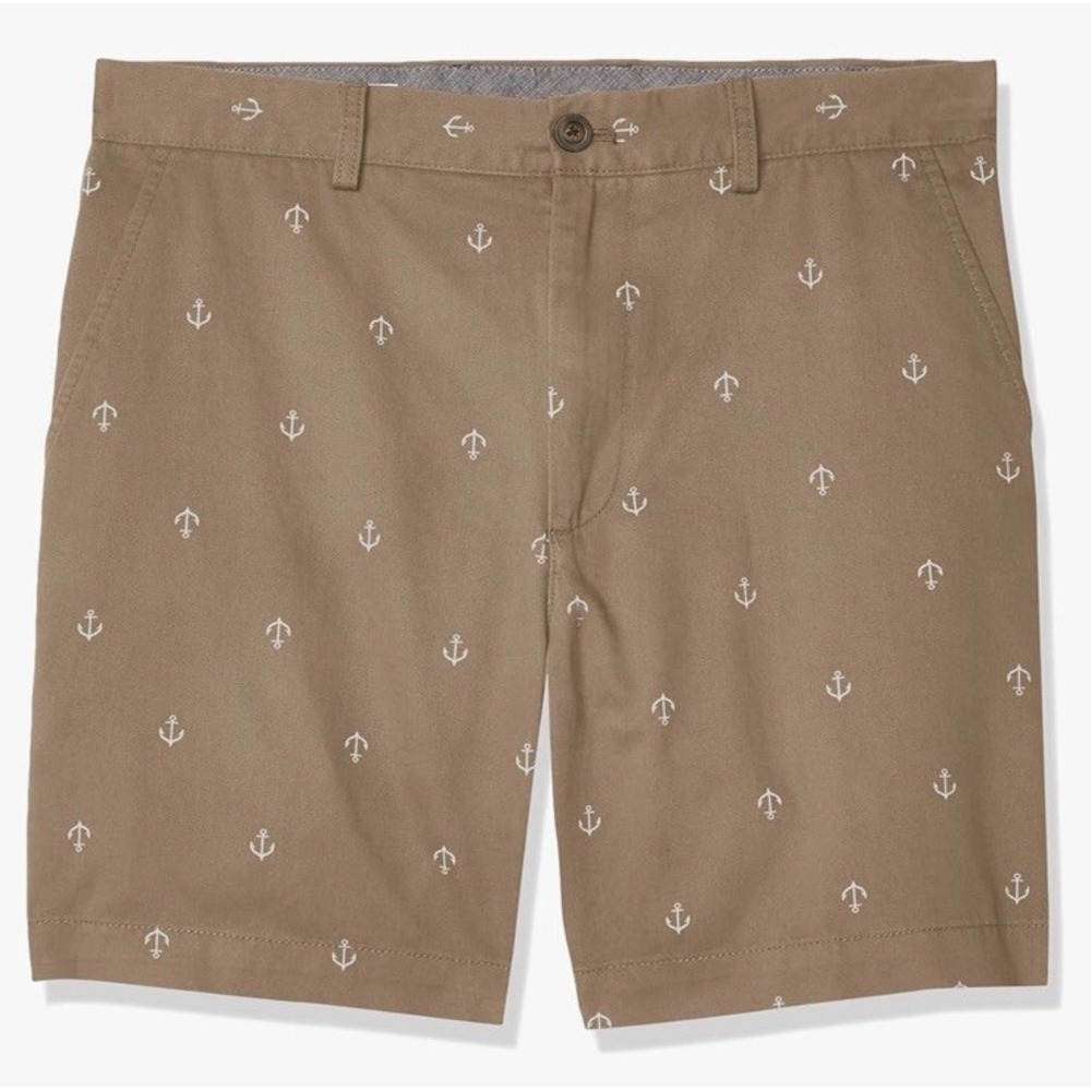 Amazon Essentials Young Men's Classic Fit 7" Chino Shorts Khaki Anchor Size 28